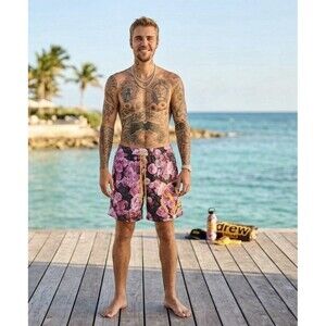 Drew House Mascot Pool Shorts Floral Size S Rare